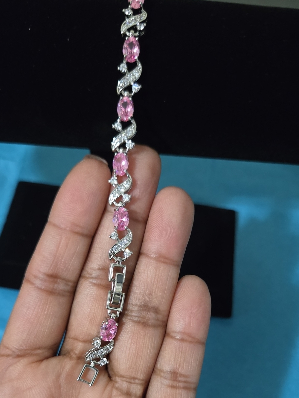 Pink Crystal Tennis Bracelet - Women Jewelry